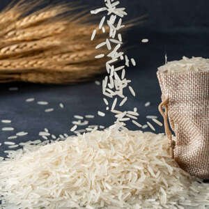 grains white rice grains that fell on the pile