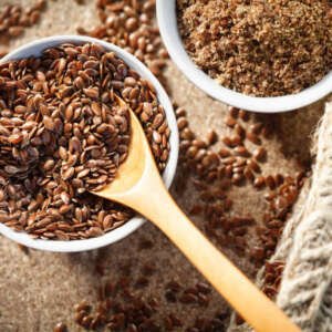 flax seed in a jute bag grain linseed healthy seed